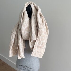 Jillian Harris x One Wednesday Elegant Cream Patterned Scarf